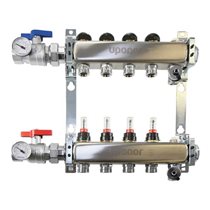 Stainless-steel manifold assembly, 1 1/4" with flow meter